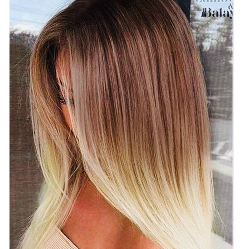 16” STRAIGHT BROWN-ASH BLONDE 7 PIECE CLIP IN EXTENTIONS